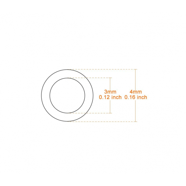 Clear PTFE ID: 3mm OD: 4mm Bowden Tube for 3D Printers 3mm/4mm